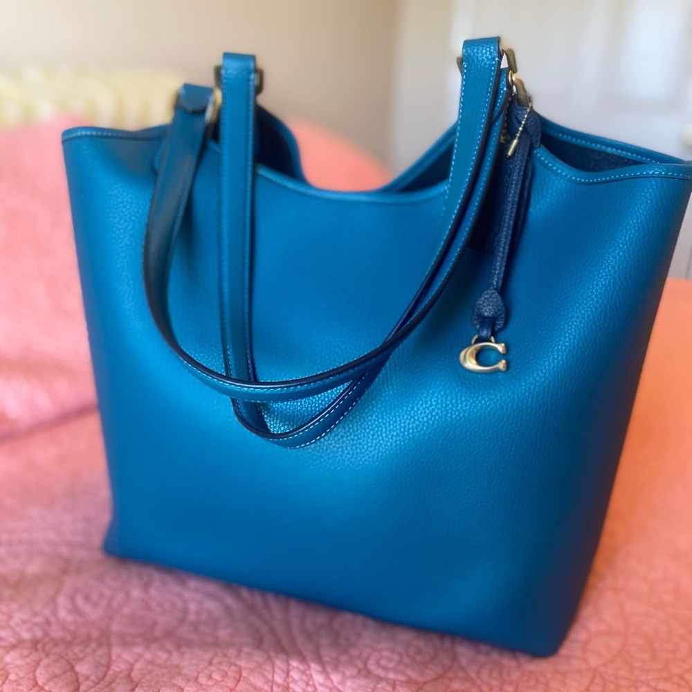 Coach Teal Leather Tote Bag